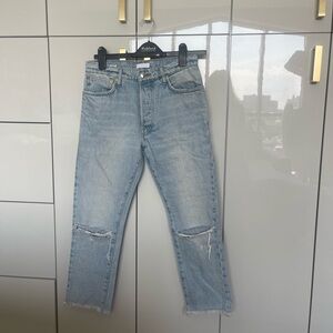 Sablyn Distressed Cropped Jeans